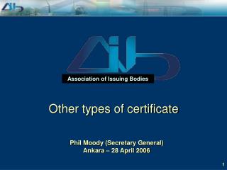 Other types of certificate
