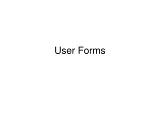 User Forms