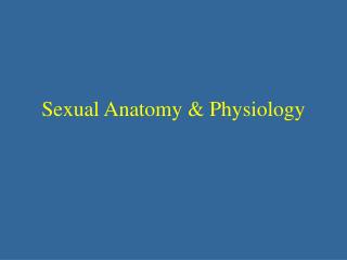 Sexual Anatomy &amp; Physiology