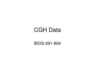 CGH Data