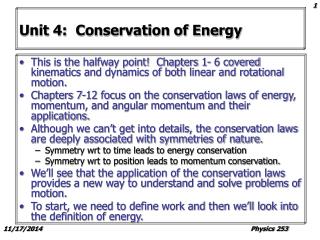 Unit 4: Conservation of Energy