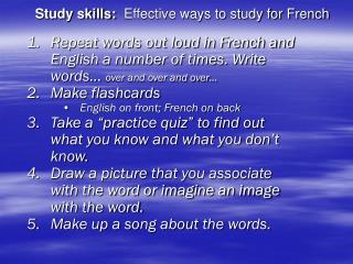 Study skills: Effective ways to study for French