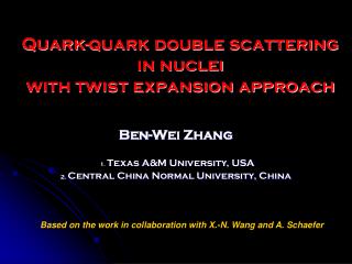 Quark-quark double scattering in nuclei with twist expansion approach