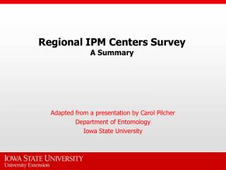 Regional IPM Centers Survey A Summary