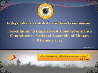 Independence of Anti-Corruption Commission