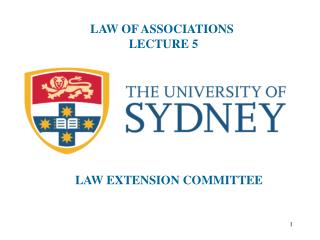 LAW OF ASSOCIATIONS LECTURE 5
