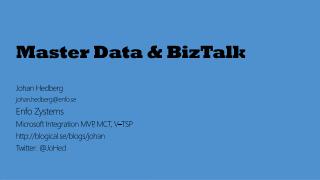 Master Data &amp; BizTalk