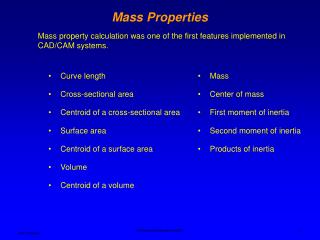 Mass Properties