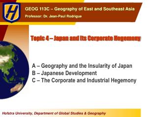 Topic 4 – Japan and its Corporate Hegemony