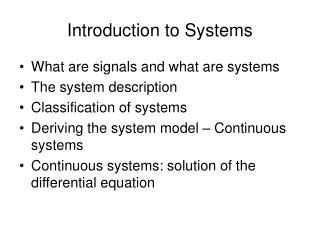 Introduction to Systems