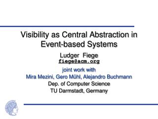 Visibility as Central Abstraction in Event-based Systems
