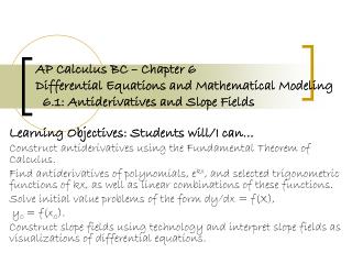 Learning Objectives: Students will/I can…