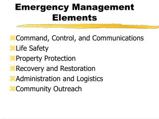 Emergency Management Elements