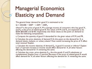 Managerial Economics Elasticity and Demand