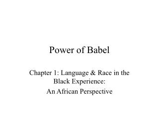 Power of Babel
