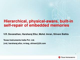 Hierarchical, physical-aware, built-in self-repair of embedded memories