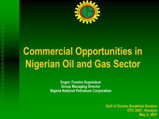 Commercial Opportunities in Nigerian Oil and Gas Sector