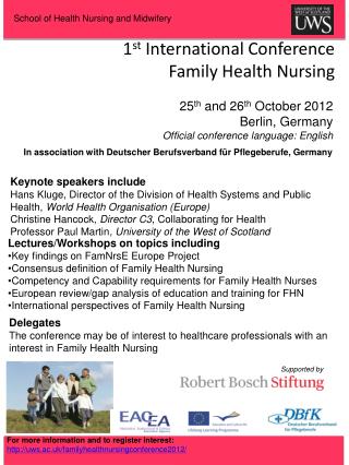 1 st International Conference Family Health Nursing