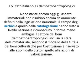 Lo Stato italiano e i demoetnoantropologici