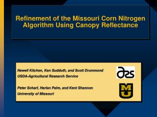 Refinement of the Missouri Corn Nitrogen Algorithm Using Canopy Reflectance