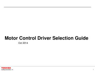 Motor Control Driver Selection Guide