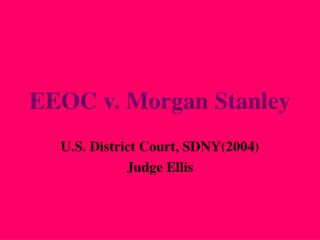 EEOC v. Morgan Stanley