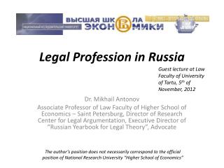 Legal Profession in Russia