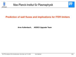 Prediction of wall fluxes and implications for ITER limiters