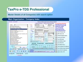 TaxPro e-TDS Professional