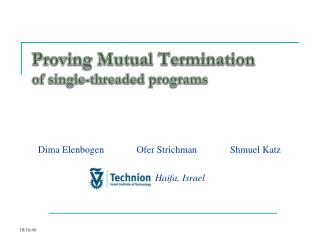Proving Mutual Termination of single-threaded programs