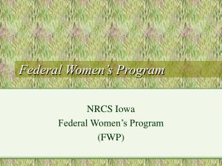 Federal Women’s Program
