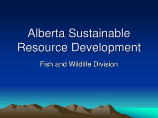 Alberta Sustainable Resource Development
