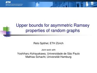 Upper bounds for asymmetric Ramsey properties of random graphs