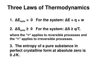 Three Laws of Thermodynamics