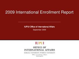 2009 International Enrollment Report