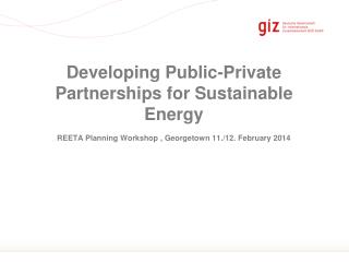 Developing Public-Private Partnerships for Sustainable Energy