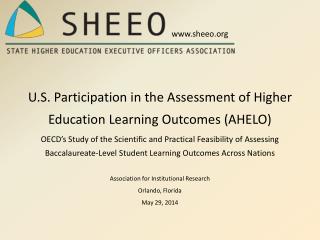 U.S. Participation in the Assessment of Higher Education Learning Outcomes (AHELO)