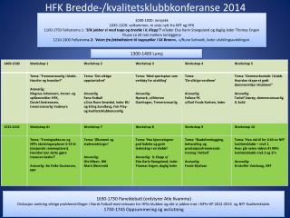 HFK Bredde-/kvalitetsklubbkonferanse 2014