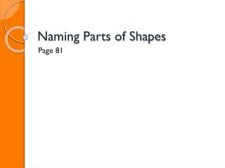 Naming Parts of Shapes