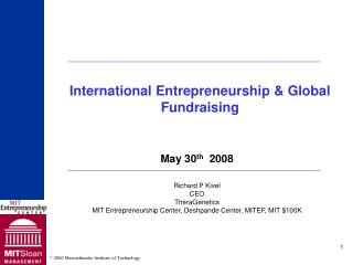 International Entrepreneurship &amp; Global Fundraising