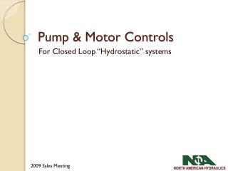 Pump &amp; Motor Controls