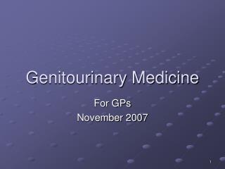 Genitourinary Medicine