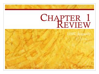 Chapter 1 Review