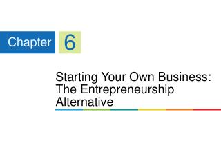 Starting Your Own Business: The Entrepreneurship Alternative