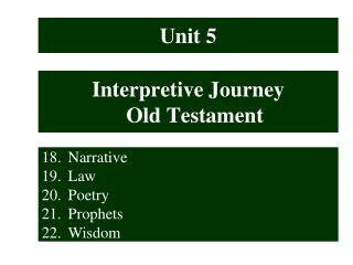 Interpretive Journey Old Testament