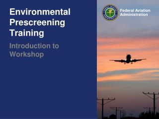 Environmental Prescreening Training