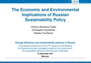 The Economic and Environmental Implications of Russian Sustainability Policy