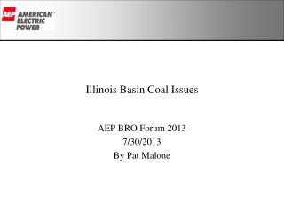 Illinois Basin Coal Issues