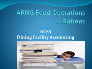 ARNG Food Operations A-Rations