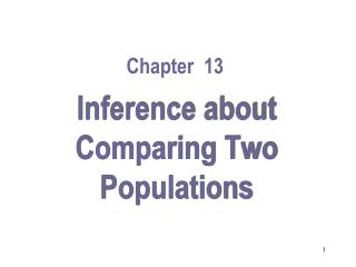 Inference about Comparing Two Populations